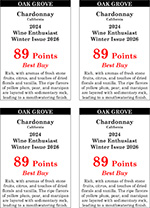 2024 Chardonnay<br>   Wine Enthusiast <br>   Winter Issue 2026 <br>   89 Points Best Buy